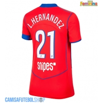 Camisa de time de futebol Paris Saint-Germain Lucas Hernandez #21 Replicas 3º Equipamento Feminina 2025-26 Manga Curta